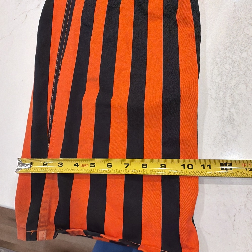 Game Bibs Adult Orange/Black College Stripes Overalls Large - Picture 8 of 14